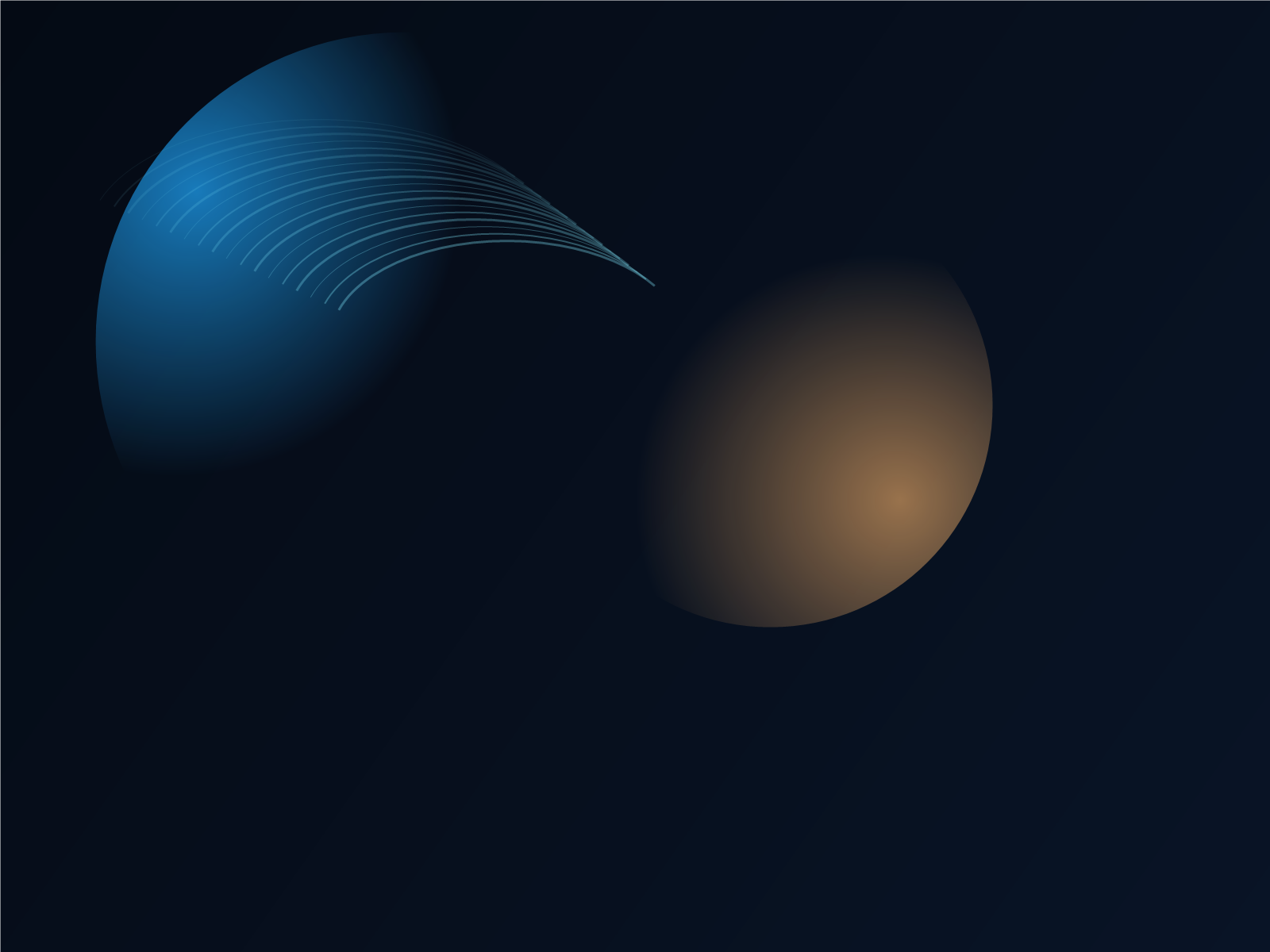 Abstract luminous interface composition representing local-first app design